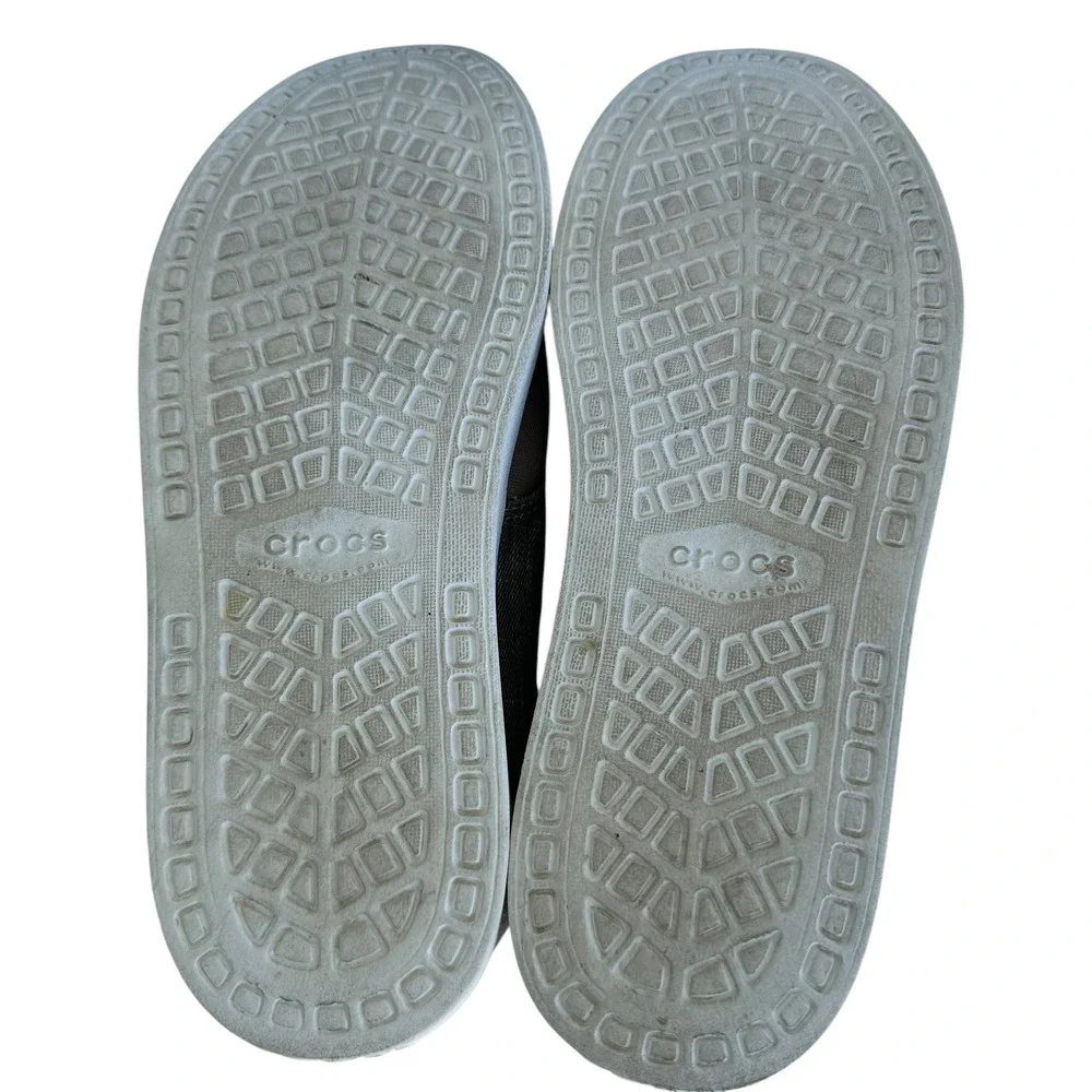 Crocs Walu Canvas Loafers‎ Mens 11 Grey Lace Up Casual Comfort Shoes 203969